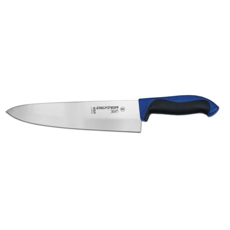 Dexter Russell S360-10C-PCP 36006C 360 Series 10 Inch DEXSTEEL High Carbon Steel Cook Knife With Blue Santoprene Handle