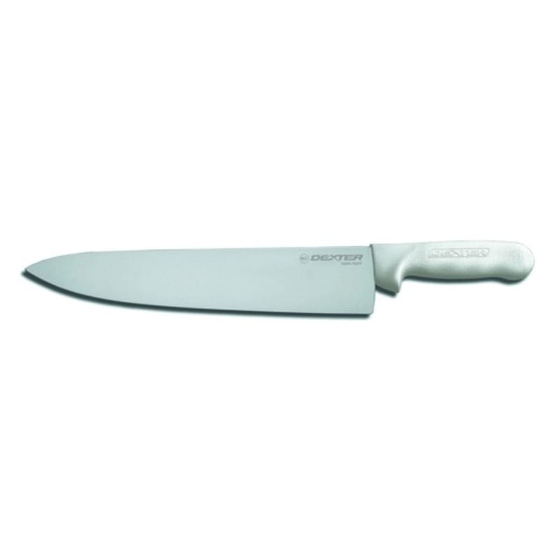 Dexter Russell S145-12PCP 12473 Sani-Safe 12 Inch High Carbon Steel Cook Knife With White Textured Handle