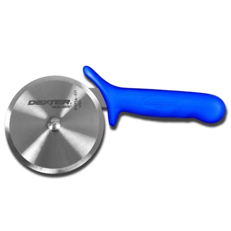 Dexter Russell P177AH-PCP SANI-SAFE 4" Pizza Cutter w/ Blue Plastic Handle, Carbon Steel