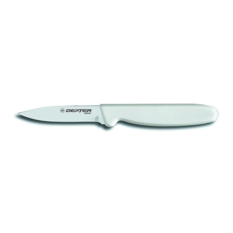 Dexter Russell P94816 31610 Basics 3 Inch High Carbon Steel Clip Point Paring Knife With White Handle