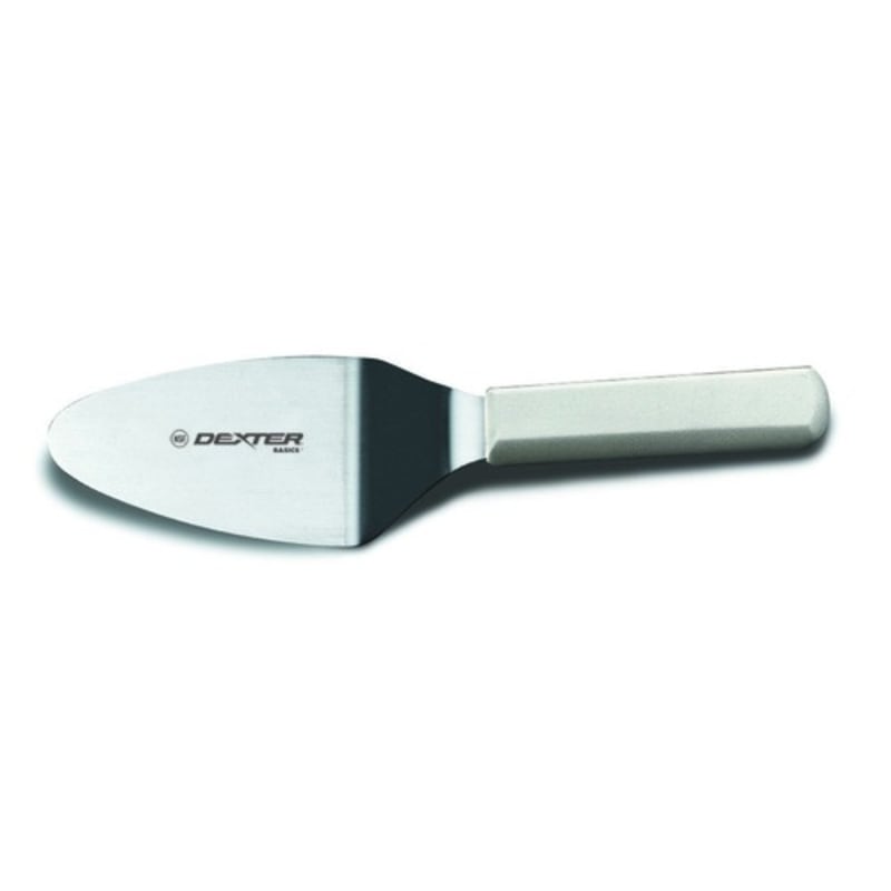 Dexter Russell P94853 31643 Basics Collection 9 1/2" Long Offset 5" Stainless Steel Blade NSF Certified Pie Knife With White Textured Polypropylene Handle