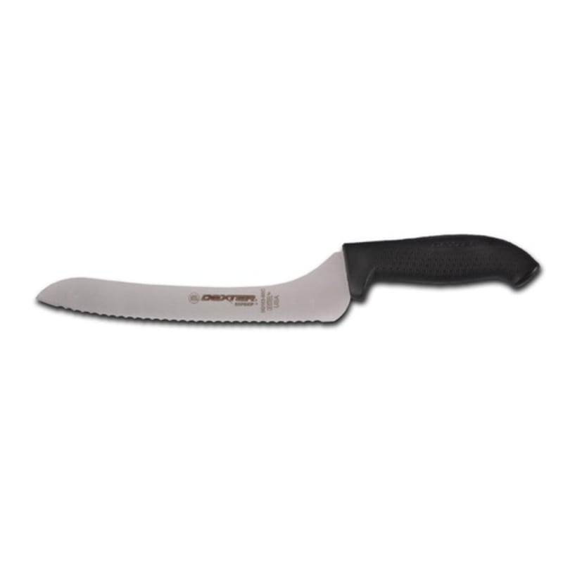 Dexter Russell SG163-9SCB-PCP 24423B SofGrip 9 Inch High Carbon Steel Offset Scalloped Sandwich Knife With Black Rubber Handle