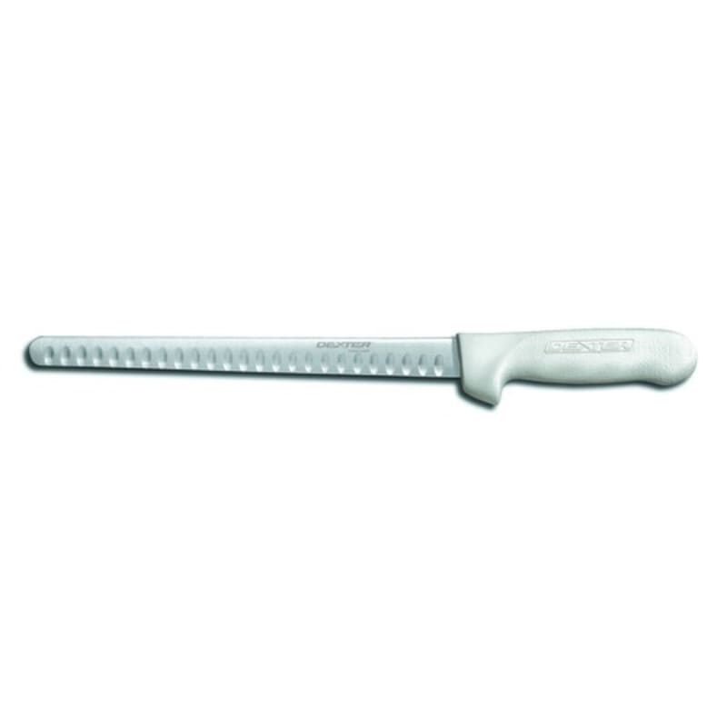 Dexter Russell S140N-10GE-PCP 13413 Sani-Safe White Handle 10 Inch Narrow Duo-Edge Blade Slicer Knife In Packaging