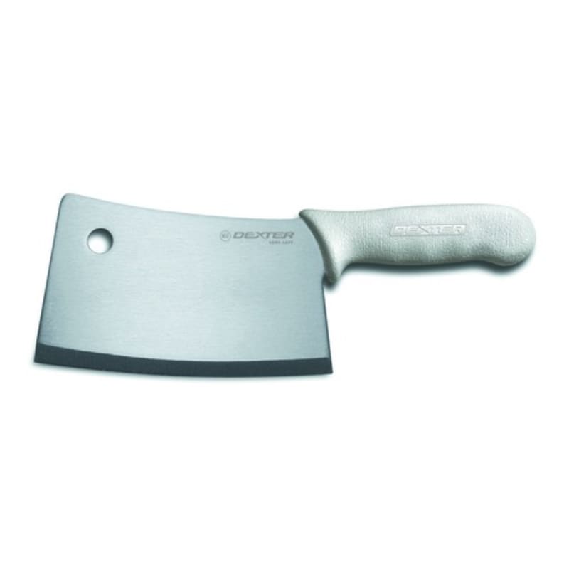 Dexter Russell S5387PCP 08253 Sani-Safe 7 Inch High Carbon Steel Cleaver With Textured White Handle