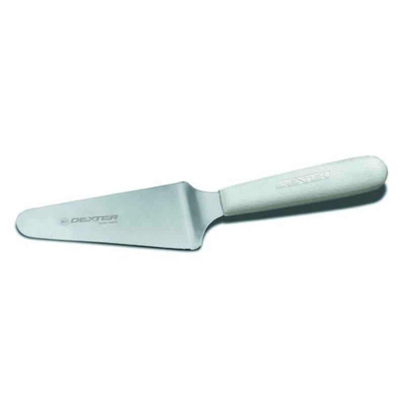 Dexter Russell S174 16483 Sani-Safe Collection 9" Long Offset 4 1/2" x 2 1/4" Stainless Steel Blade NSF Certified Pie Knife With White Textured Polypropylene Handle