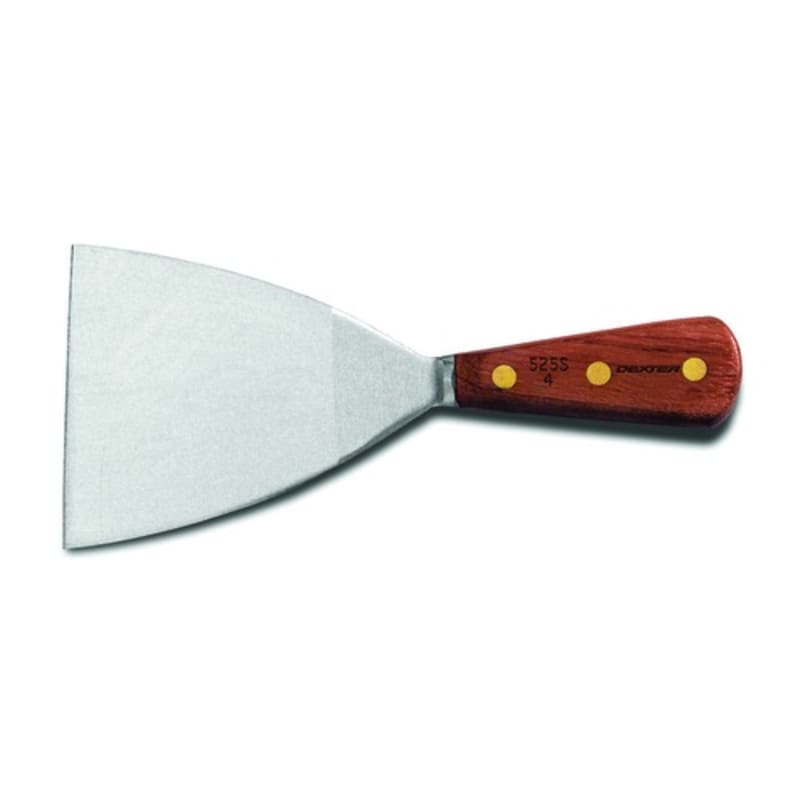 Dexter Russell 525S-4 50801 Traditional Collection 7 1/2" Long Forged Stiff 4" DEXSTEEL High-Carbon Steel Blade Griddle Scraper With Rosewood Handle