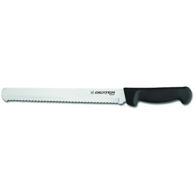 Dexter Russell P94805B 31605B Basics Black Handle 12 Inch Scalloped Edge High Carbon Steel Slicer / Bread Knife