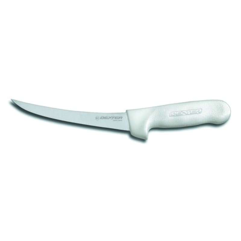 Dexter Russell S131F-5 01473 Sani-Safe 5 Inch High Carbon Steel Curved Narrow Boning Knife With White Textured Handle