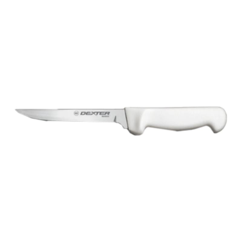 Dexter Russell P94817 31613 Basics 5 Inch High Carbon Steel Flexible Narrow Boning Knife With White Textured Handle