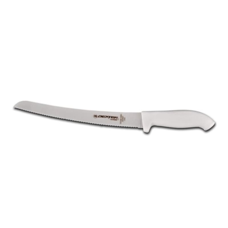 Dexter Russell SG147-10SC-PCP 24383 SofGrip 10 Inch High Carbon Steel Scalloped Bread Knife With White Rubber Handle
