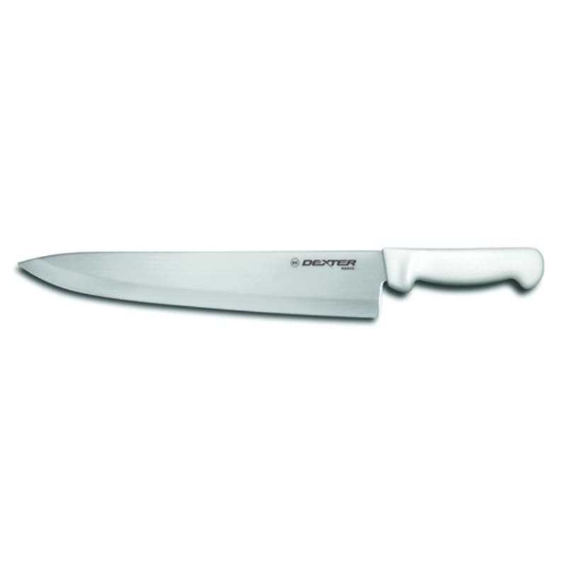 Dexter Russell P94806 31629 Basics 12 Inch High Carbon Steel Cook Knife With White Textured Handle