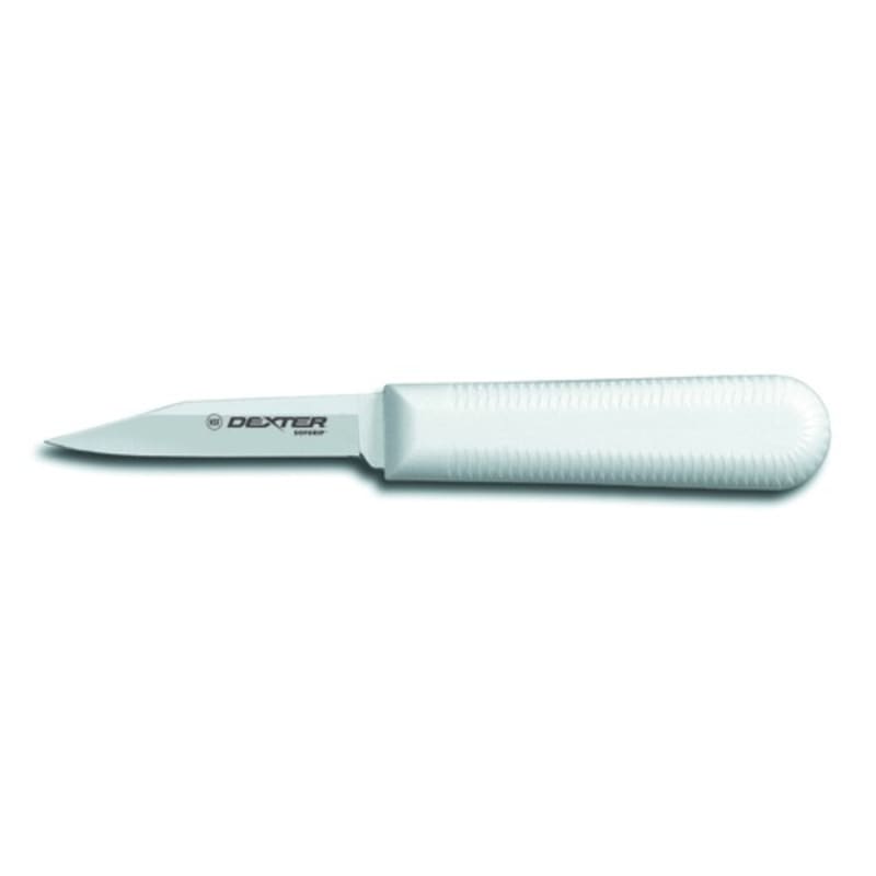 Dexter Russell SG107PCP 3 1/4" Paring Knife w/ Soft White Rubber Handle, Carbon Steel