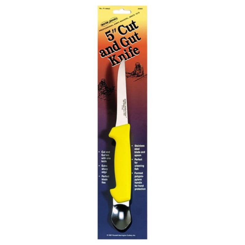 Dexter Russell P11893C 5" Cut & Gut Knife w/ Polypropylene Yellow Handle, Carbon Steel
