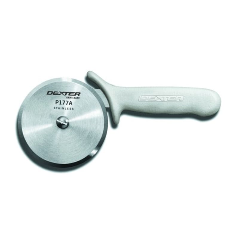 Dexter Russell P177A-PCP 18023 Sani-Safe 4" High-Carbon Steel Pizza Cutter With White Handle