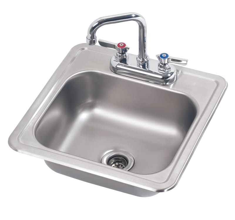 Krowne HS-1515 Drop In 1-Compartment Sink, 15" X 15" Oa, Includes Faucet And Drain