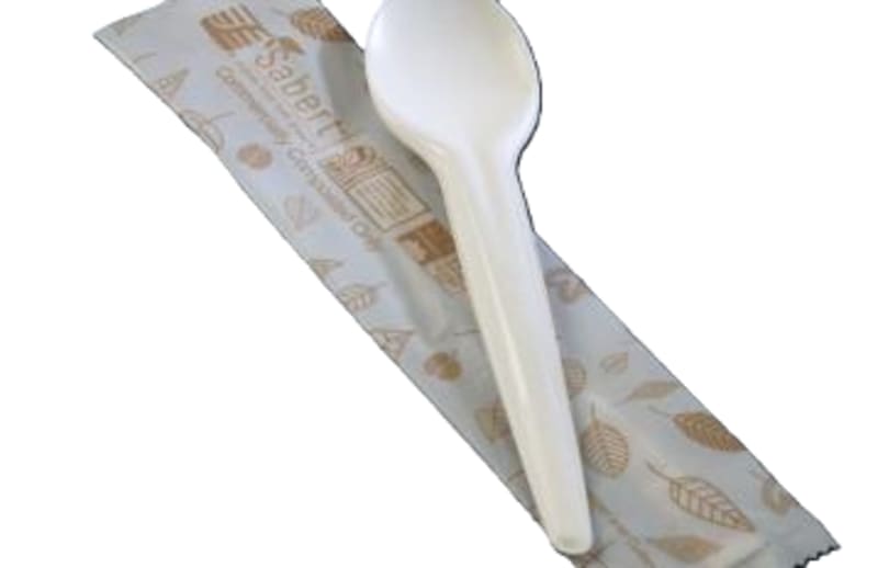 Sabert PKWPCS1000 Natural Wrapped EcoEdge Paper Spoon