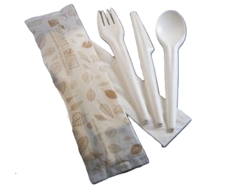 Sabert PKPCFKSNKIT Natural EcoEdge Paper Cutlery Kit: Fork, Knife, Spoon and Napkin
