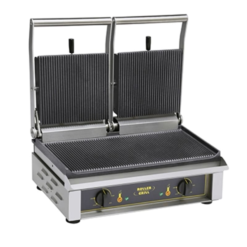 Equipex MAJESTIC-R 21" Dual Panini Grill with Grooved Top and Bottom Plates, 208/240V