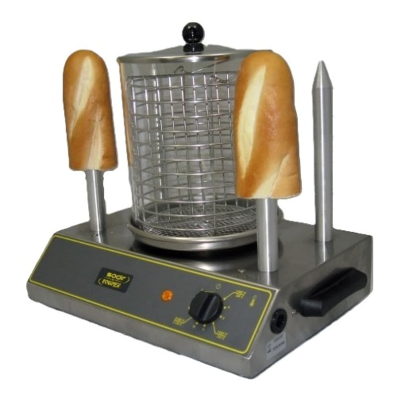 Equipex CS4E European Countertop Hot Dog Steamer and Bun Toaster, 40-Dog Capacity, 120V