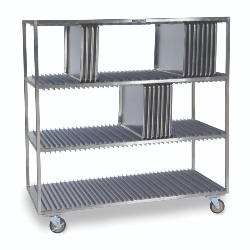 Lakeside Manufacturing 848 Mobile Sheet Pan Drying Rack, Channel Slides, Fits 14 x 18-in. or 18 x 26-in. Pans, 120 Pan Capacity