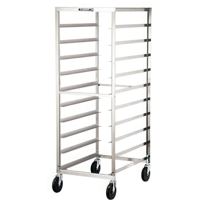 Lakeside Manufacturing 158 Standard Sheet Pan Rack with 5" Casters, Stainless Steel Angle Ledges with 5" Spacing for 10 Full Size Pans