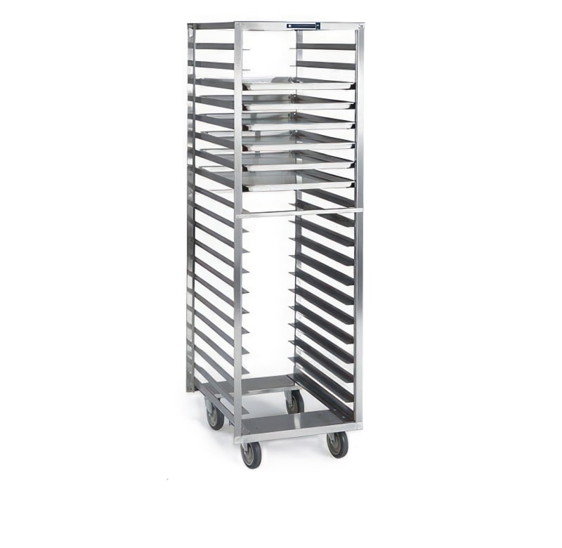 Lakeside Manufacturing 162 Standard Sheet Pan Rack with 5" Recessed Plate Casters, Stainless Steel Channel Ledges with 1-7/16" Spacing for 37 Full Size Pans
