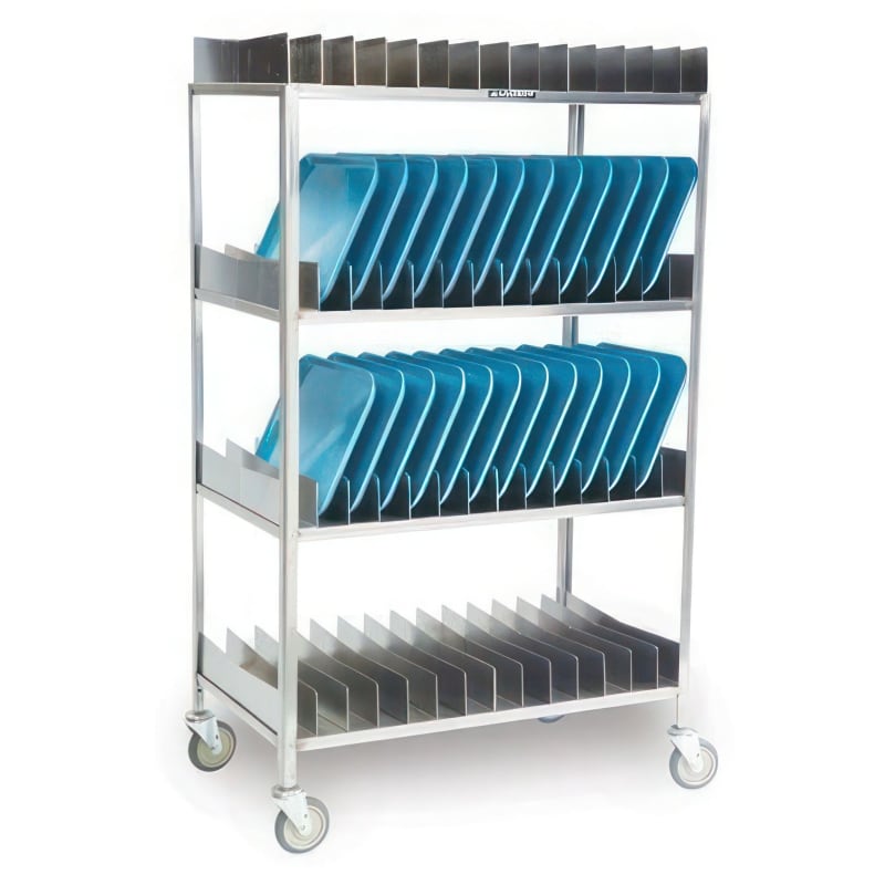 Lakeside Manufacturing 868 Mobile Tray Drying Rack, (4) Shelves fit 14 x 18-in. or 15 x 20-in. or 16 x 22-in. Trays, 56 Tray Capacity
