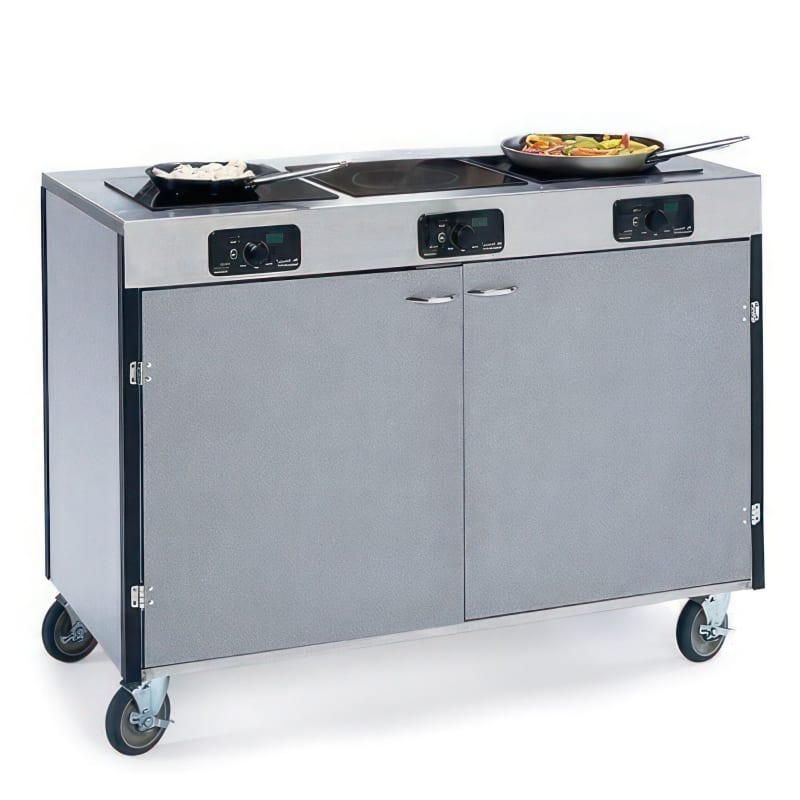Lakeside Manufacturing 2080B Creation Express Cooking Station without Filtration System, (3) Induction Stove Tops, Black Laminate Finish