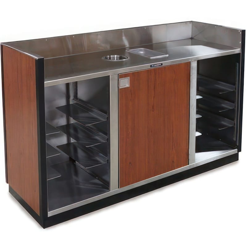 Lakeside Manufacturing 4618B Bussing Station, 8 Tub Capacity, Black Laminate Finish