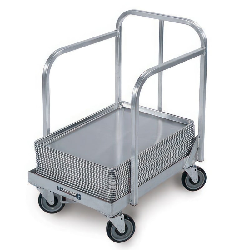 Lakeside Manufacturing 631 Mobile Sheet Pan Dolly Aluminum, (1) Storage Tier with Sides, (1) Push Handle