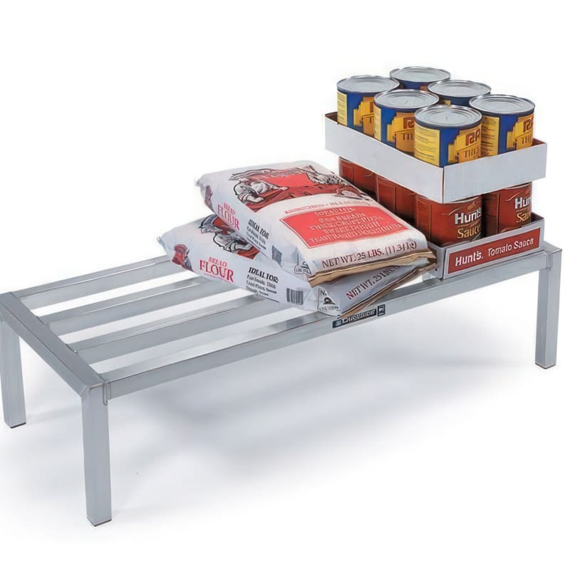 Lakeside Manufacturing 9072 Dunnage Rack with (4) Lateral Bars, Aluminum 20 x 60 x 8-in, 1500-Lb. Capacity