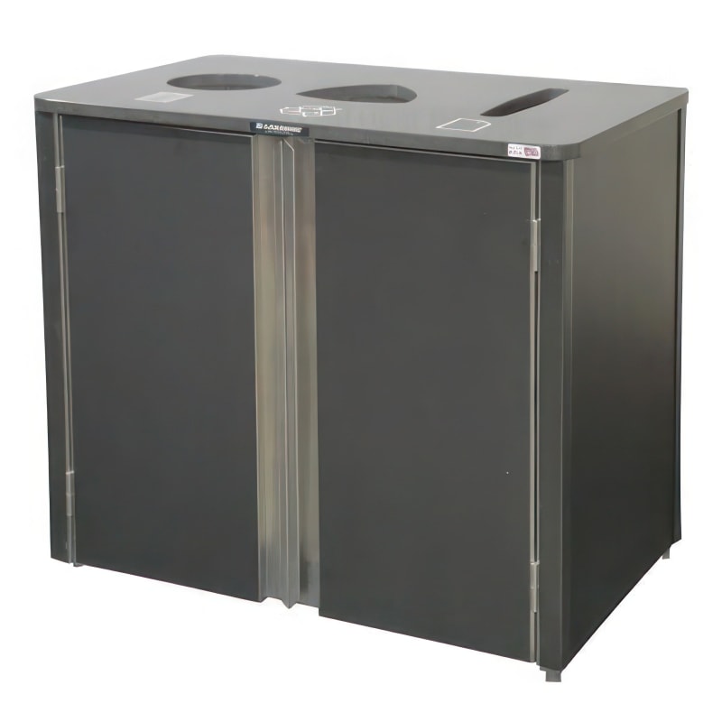 Lakeside Manufacturing 3410HRM Top Access Waste and Recycling Station, (1) Compartment, 35 Gallon Capacity, Hard Rock Maple Laminate Finish