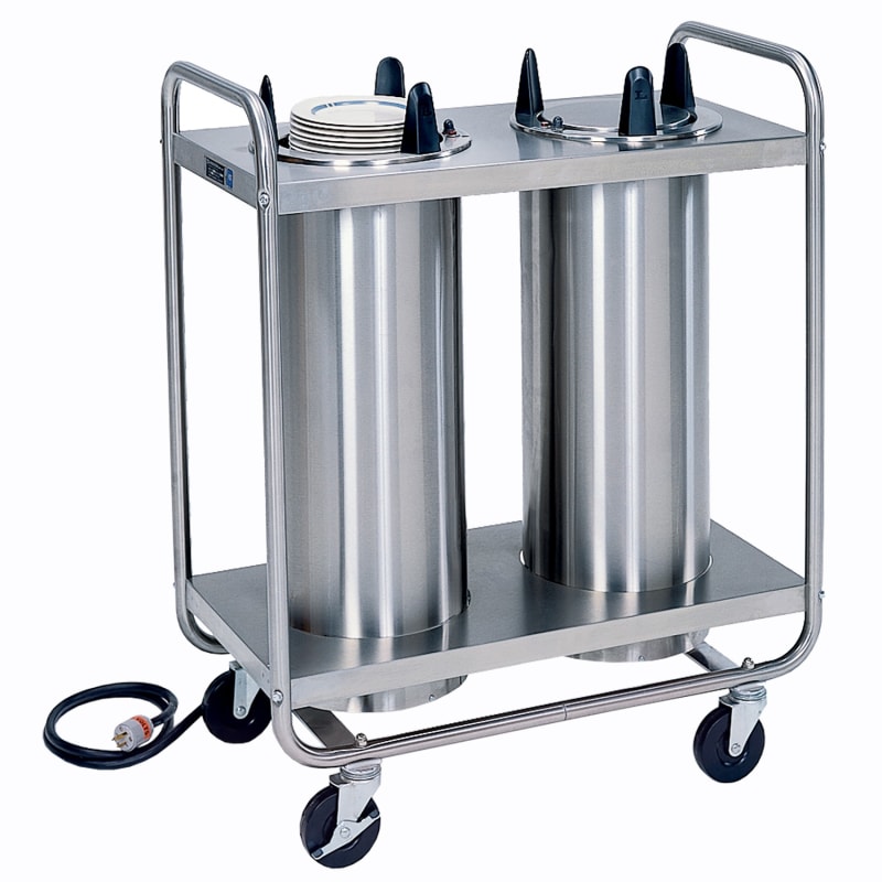 Lakeside Manufacturing 8209 Mobile Plate Dispenser, Heated, Tubular Frame, Two Stack, for 8-1/4 to 9-1/8 Inch Plates