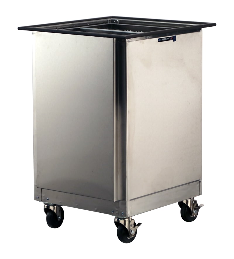 Lakeside Manufacturing 998 Mobile Glass Rack Dispenser Enclosed for 20 x 20 Inch Racks, 7 Rack Capacity