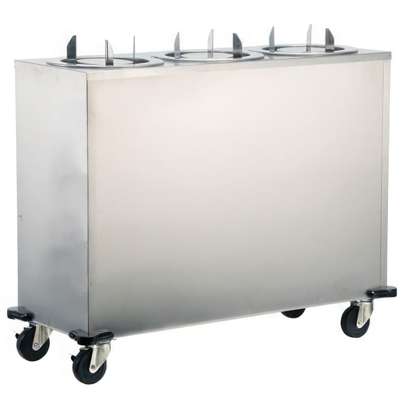Lakeside Manufacturing 942 Mobile Plate Dispenser, Non-Heated, Adjust-a-Fit, Three Stack for 2-3/4 to 6 Inch Plates