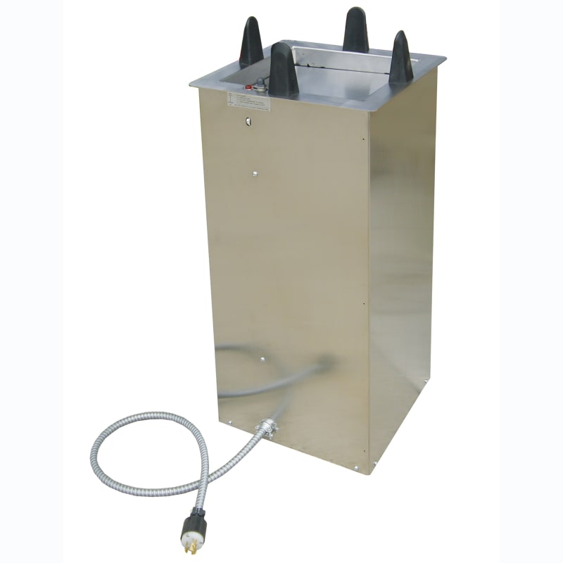 Lakeside Manufacturing S6010 Drop In Plate Dispenser, Shielded, Heated for 9-1/2 to 10-1/4 Inch Square Plates