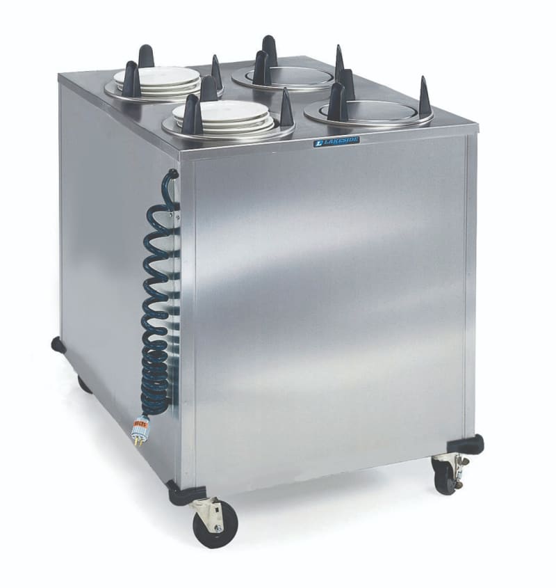 Lakeside Manufacturing 6408 Mobile Plate Dispenser, Heated, Four Stack, for 7-3/8 to 8-1/8 Inch Plates