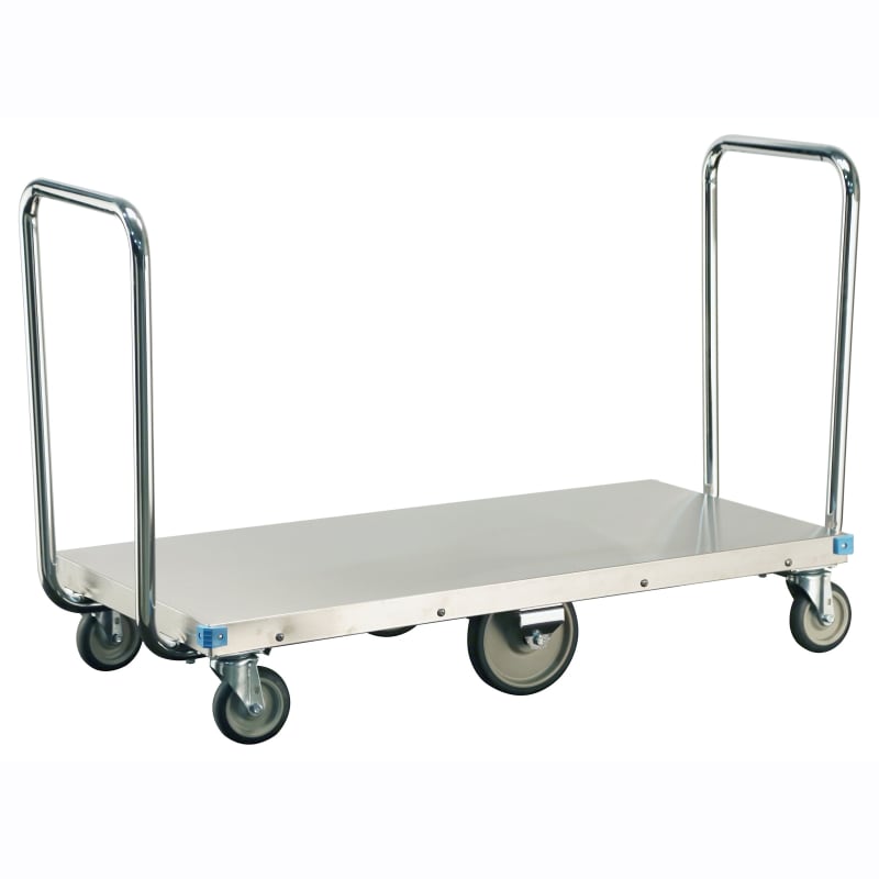 Lakeside Manufacturing 456 Mobile Platform Truck, Stainless Steel, Dual Handle, 24 x 48-in. Platform, 1000-Lb. Capacity