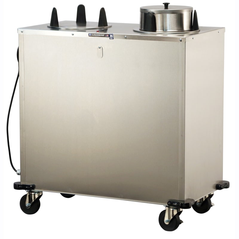 Lakeside Manufacturing E6209 Express Heat Mobile Plate Dispenser, Heated, Forced Air, Two Stack, for 8-1/4 to 9-1/8 Inch Plates