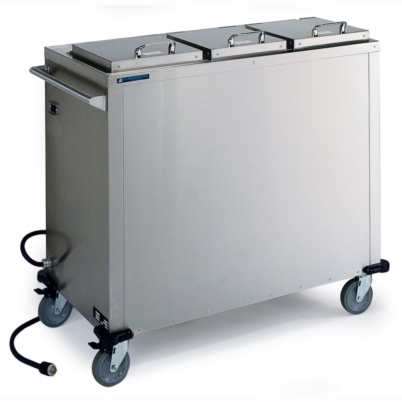 Lakeside Manufacturing 7512 Mobile Plate Dispenser Convection Heated, Three Stack for 7 to 10-1/4 Inch Round Plates