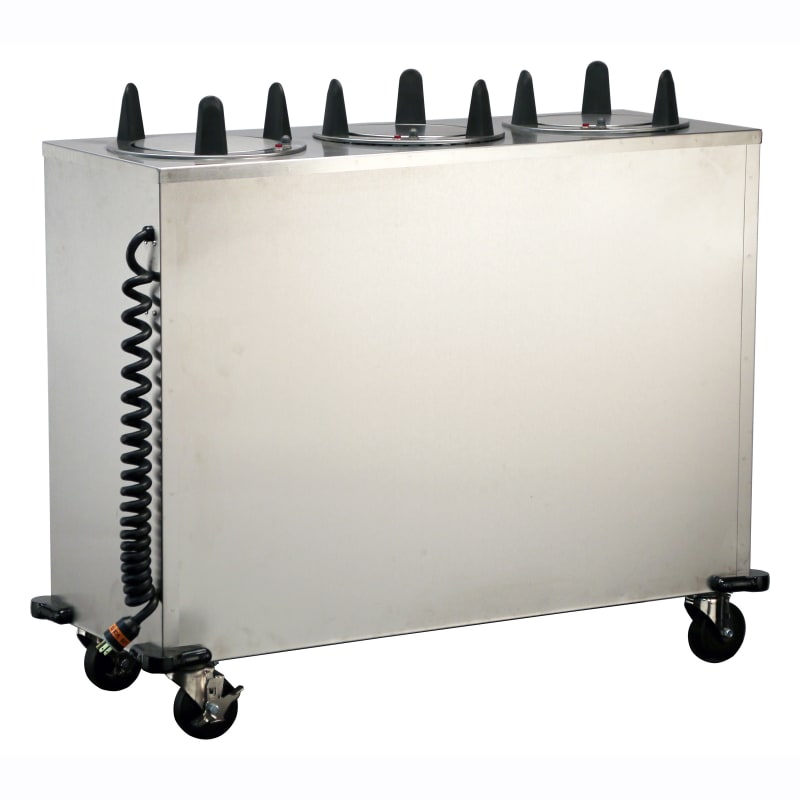 Lakeside Manufacturing 6300 Mobile Plate Dispenser, Heated, Three Stack, for up to 5 Inch Plates
