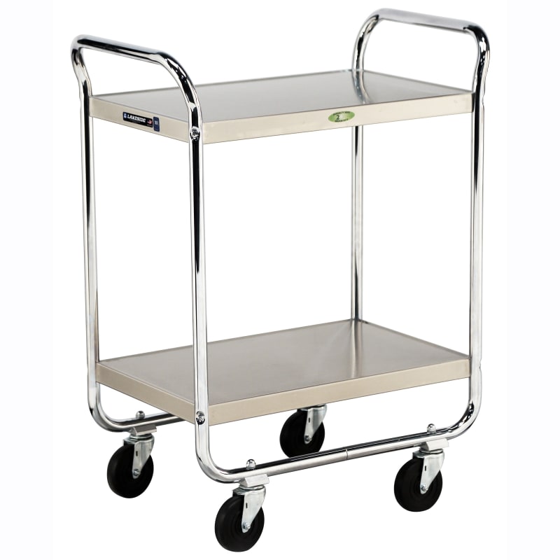 Lakeside Manufacturing 472 Tubular Utility Cart Chrome Plated Frame, 2 Shelf: 15-1/2" x 24", 500-Lb. Capacity
