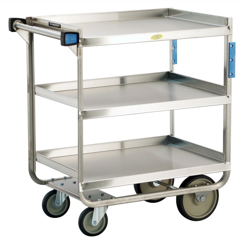Lakeside Manufacturing 722 Stainless Steel Utility Cart, 3 Shelf: 18" x 27", Heavy-Duty 700-Lb. Capacity