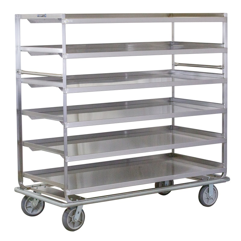 Lakeside Manufacturing 568 Queen Mary Banquet Cart, 6 Shelf: 28" x 62", 3 Edges up and 1 Down, 1,000-Lb. Capacity
