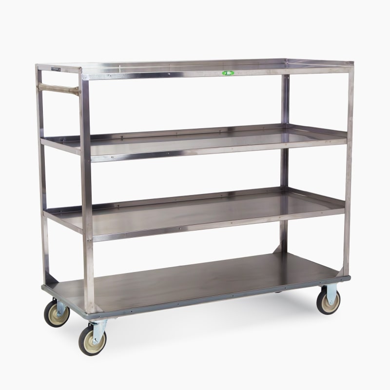 Lakeside Manufacturing 461 Multi-Shelf Cart with Recessed Handle, 4 Shelf: 21" x 50", 3 Edges Up, 1 Down, 500-Lb. Capacity