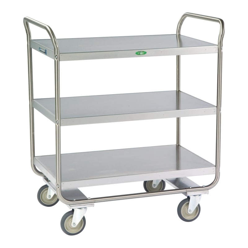 Lakeside Manufacturing 244 Tubular Utility Cart Stainless Steel, 3 Shelf: 21" x 33", 500-Lb. Capacity