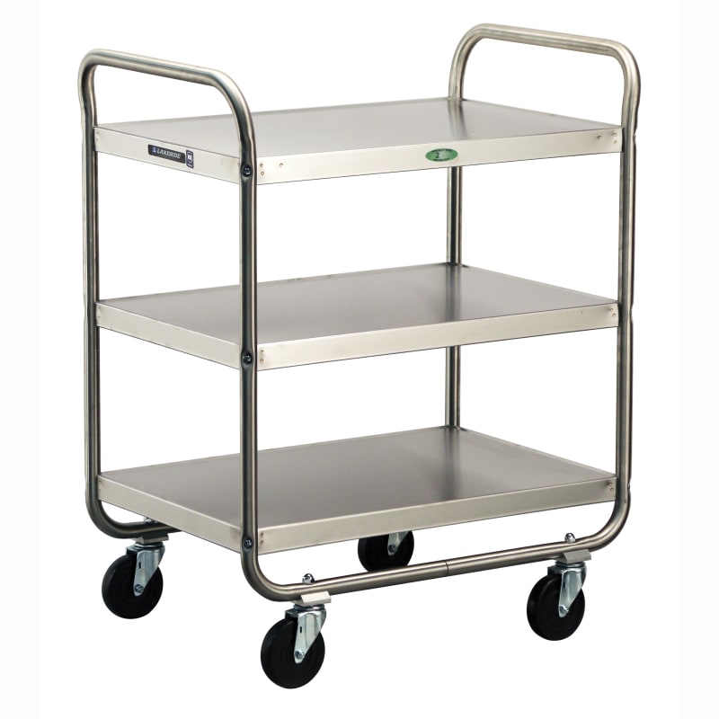 Lakeside Manufacturing 222 Tubular Utility Cart Stainless Steel, 3 Shelf: 18" x 27", 500-Lb. Capacity