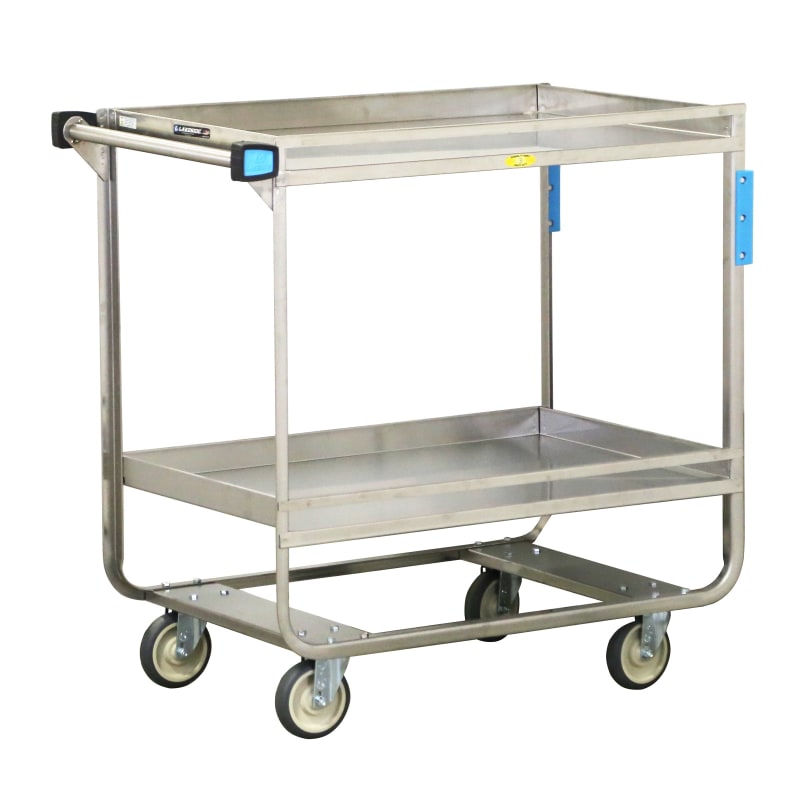 Lakeside Manufacturing 729 Guard Rail Utility Cart, 2 Shelf: 21" x 33", Heavy-Duty 700-Lb. Capacity