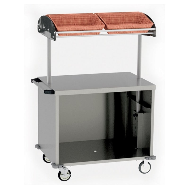 Lakeside Manufacturing 662 Double Sided Breakfast Cart with (4) Overhead Plastic Bins and Stainless Steel Serving Top, 26-3/4" x 38-3/4"