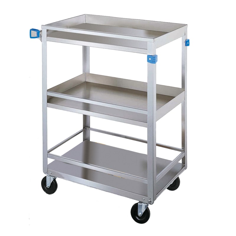 Lakeside Manufacturing 316 Guard Rail Utility Cart, 3 Shelf: 15-1/2" x 24", 300-Lb. Capacity
